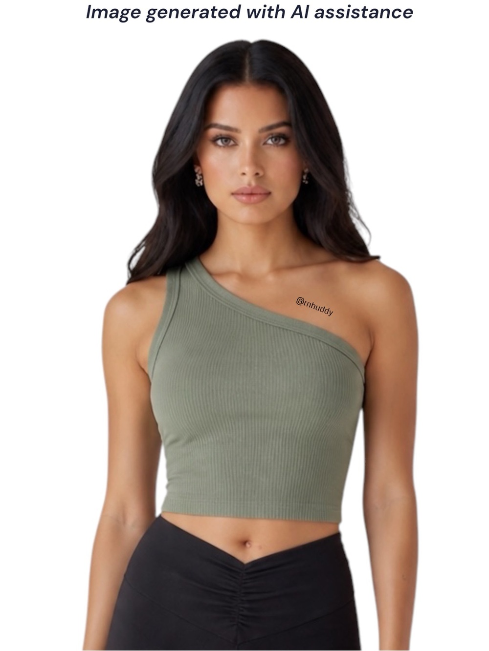 Nikibiki OS sage seamless one shoulder tank